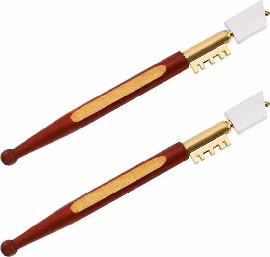 Utensile da taglio per vetro con punta in diamante e manico in legno per mosaici in vetro.