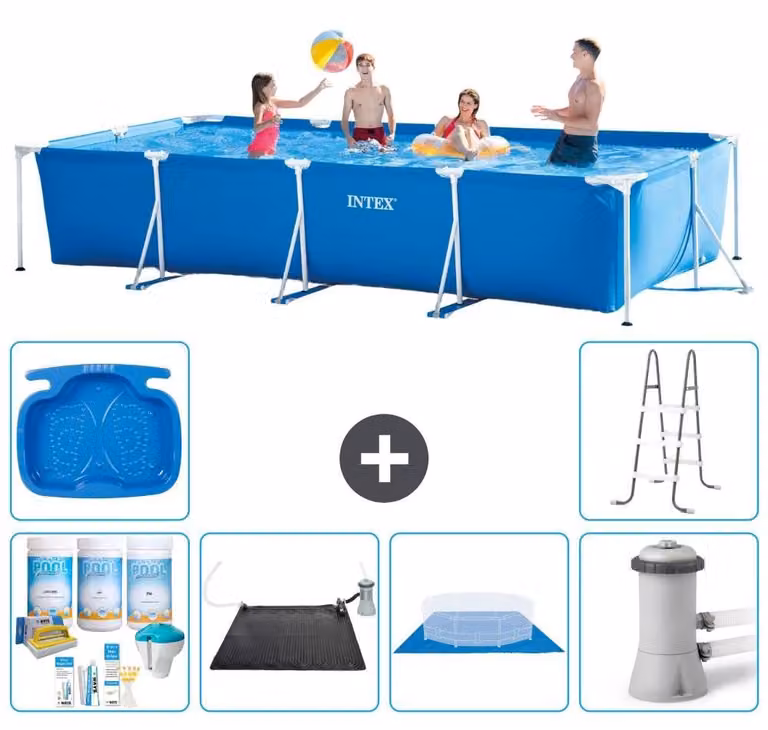 Piscina fuori terra rettangolare - 450x220x84 cm - composta da 7 elementi - modello S20850