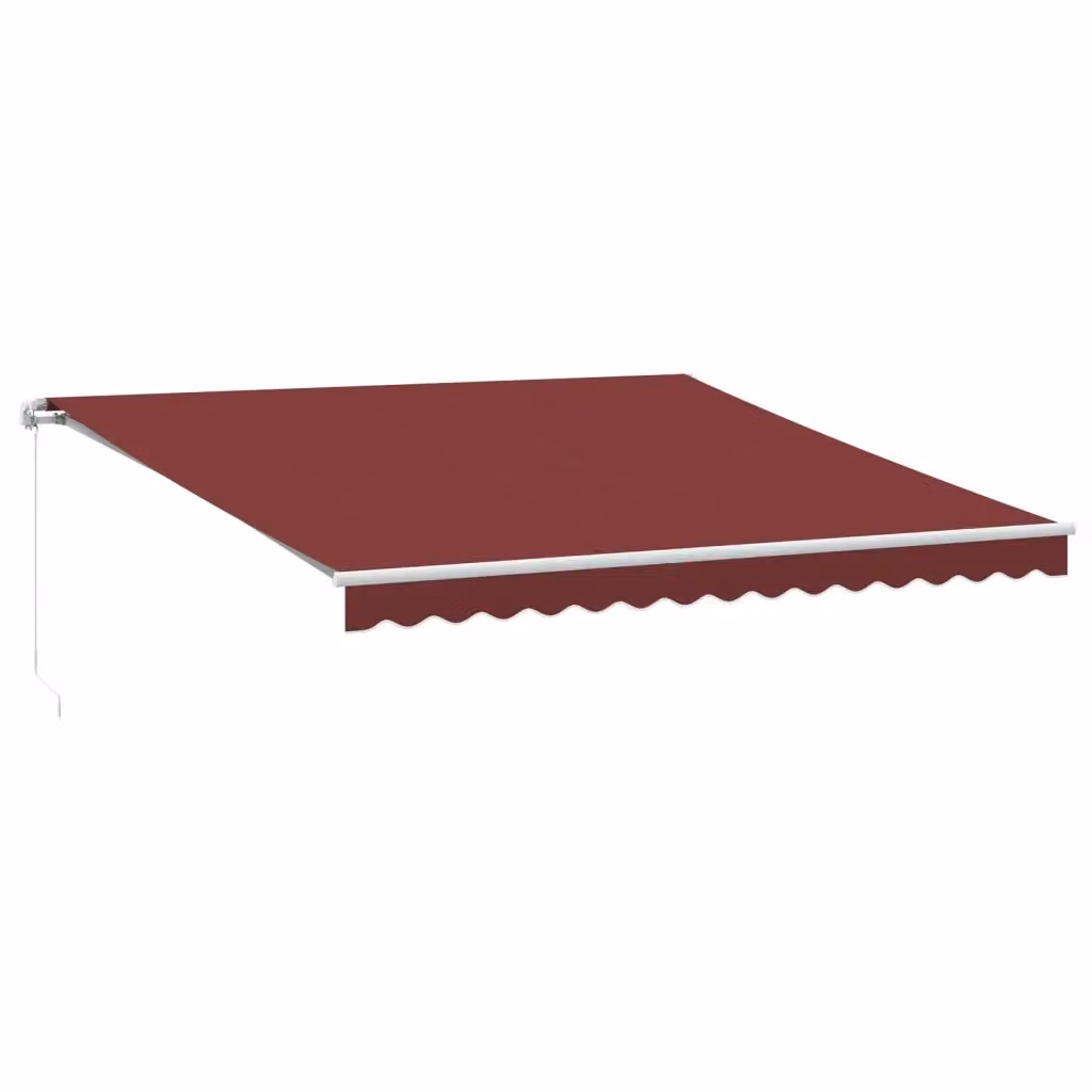 Tenda da Sole Retrattile Manuale VIDAXL con LED e Bracci Pieghevoli in Alluminio e Poliestere, Colore Rosso, L: 400 cm, P: 350 cm – 2