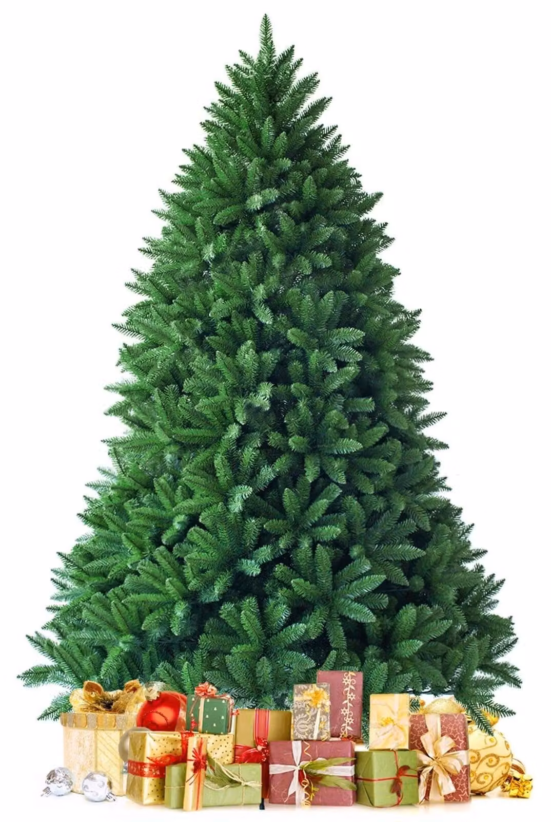 Omgoods - Albero di Natale artificiale con sistema pieghevole e aghi in PVC, altezza 180 cm