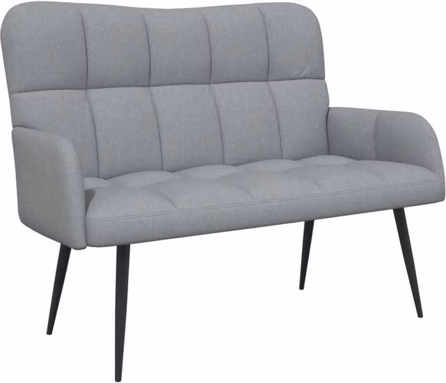 Divano a due posti moderno DESIGN IN in tessuto grigio per soggiorno e camera da letto L: 115 cm, P: 61 cm, H: 87 cm – 1