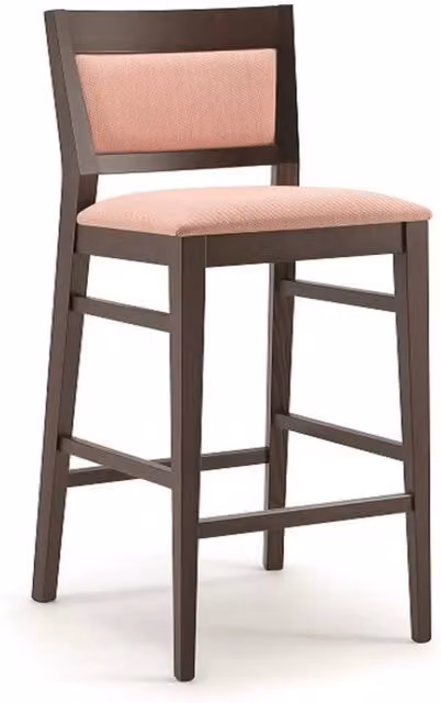Sgabello moderno in legno massello wenge imbottito - Mobili 2G