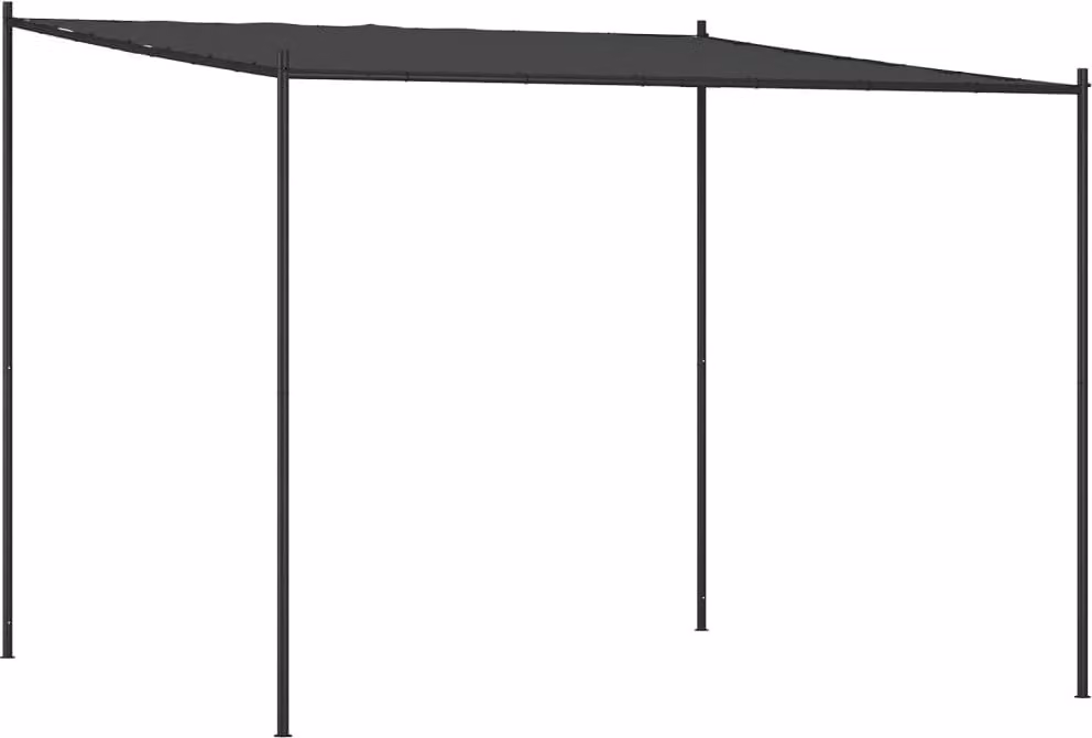 Gazebo Antracite 3x3 m 180 g/m² Tessuto e Acciaio
