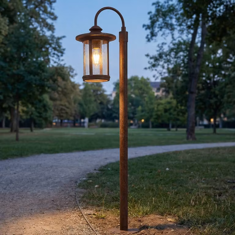 Lampioncino da giardino Zayn Lindby, dimmerabile, Marrone / Ruggine, Alluminio, Antico, Lampada da esterni