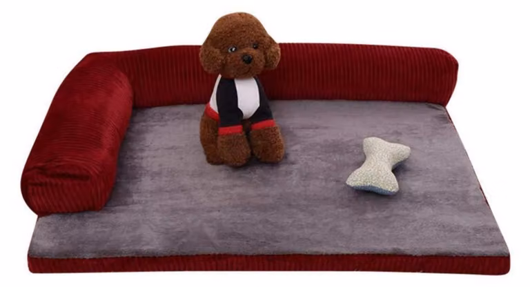 Cuccia per cani, lavabile, con rivestimento removibile, color rosso "jujube", taglia S, dimensioni 55x45x13 cm