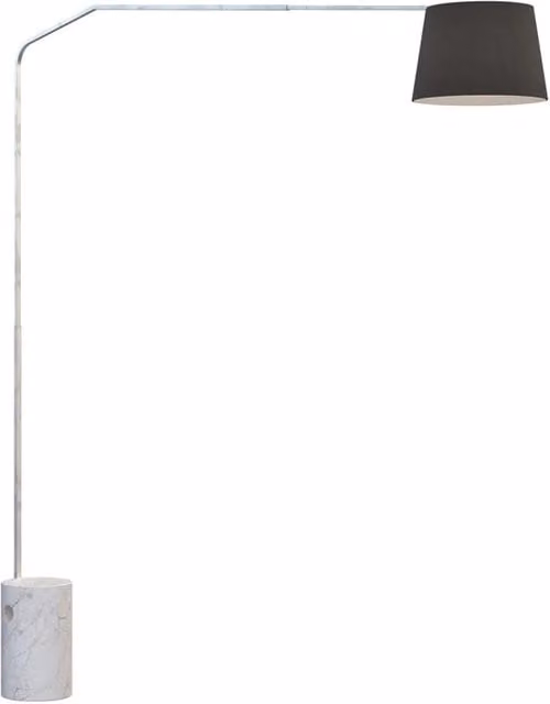 Piantana Contemporanea Slope Marmo Cilindro Bianco Diffusore Nero 1 Luce E27