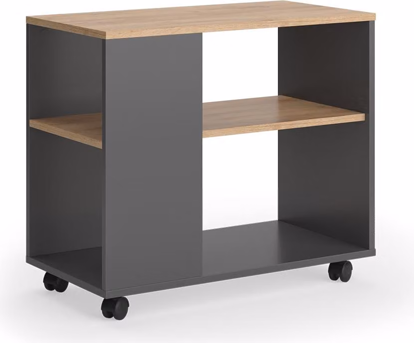 Tavolino Vicco Marian Rovere dorato/antracite 70 x 36.6 cm con rotelle, Model 55606