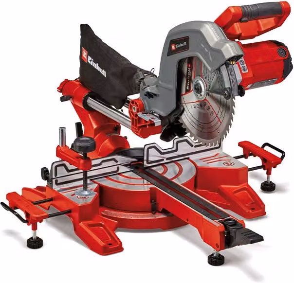 Troncatrice combinata radiale Einhell TC-SM 254 con lama da 254 mm, 1800W e 5000 giri/min, colore rosso e nero – 1