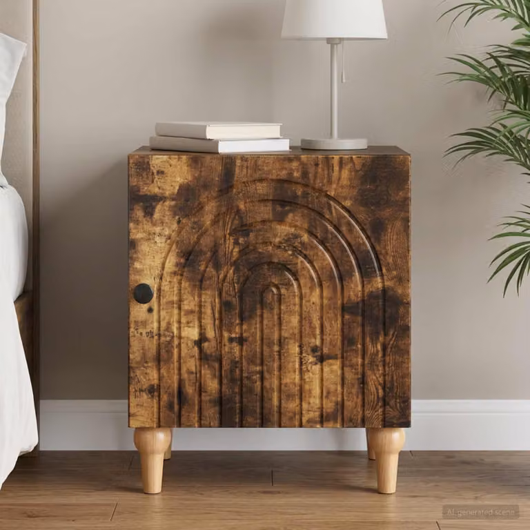 Armadio da Notte vidaXL in Rovere Fumo, L 43 cm x P 34,5 cm x H 50 cm