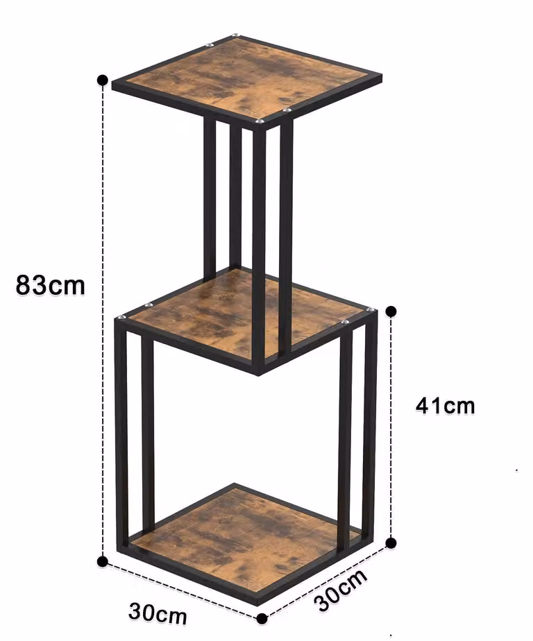 Supporto per piante - Scaffale in legno a 3 livelli per fiori - Mensola angolare per diversi vasi - Ideale per balcone e soggiorno - Colore marrone