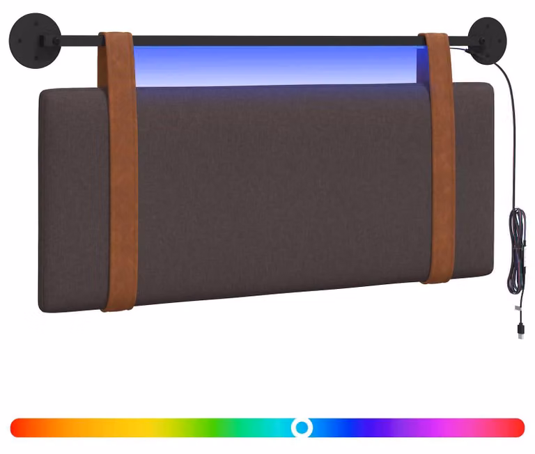 Testiera sospesa Con luce LED Marrone ScuroPoliuretanoAntico