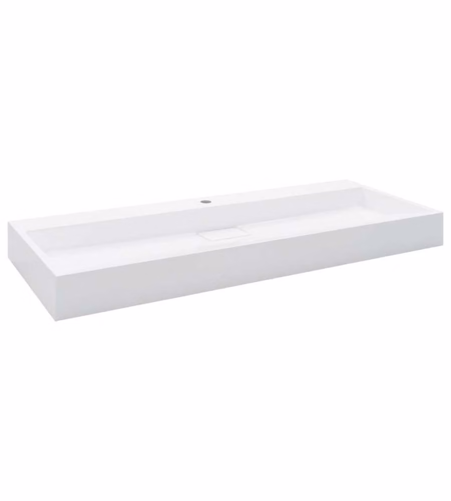 Lavandino a piano vidaXL in marmo e pietra naturale bianco L 120 cm x P 46 cm x H 11 cm – 2