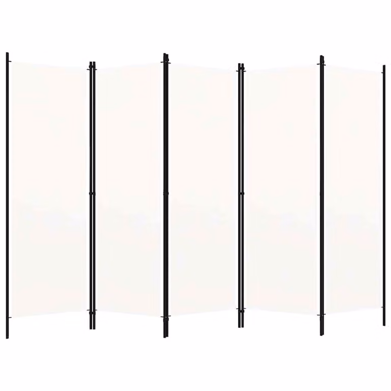 Paravento a 5 Pannelli vidaXL Bianco L 250 cm x H 180 cm
