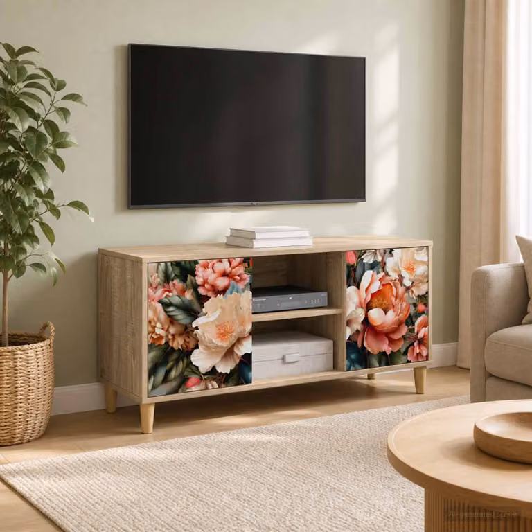 Supporto TV mobile vidaXL in legno ingegnerizzato color Sonoma marrone L 102 cm x P 33 cm x H 50 cm