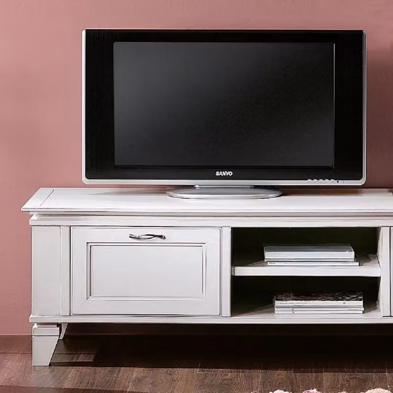 Porta TV Shabby Chic in Legno e MDF Bianco con 2 Cassetti Soft Close Mobili 2G L: 176 cm, P: 60 cm, H: 50 cm – 5