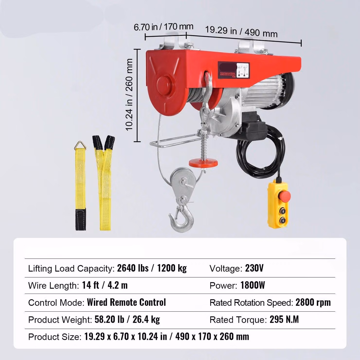 Traliccio elettrico – Traliccio a cavo – Argano – Gru a sollevamento – Capacità di sollevamento: 1200 kg
