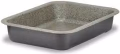 Lasagnera rettangolare in alluminio antiaderente Happy Stone Grigio pietra Mamù L: 30 cm, P: 22 cm