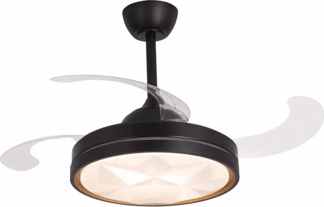 LÚZETE - VENTILATORE A SOFFITTO LED 38W REGOLABILE 4 PALE PLIABILI WELLINGTON