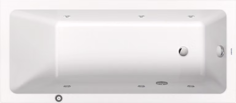 Duravit No.1 baignoire pour WC encastrée, rectangulaire, 1600x700mm, Jet Protect,1 pente de dossier, blanc, 760488000JP1000, 760488000JP1000