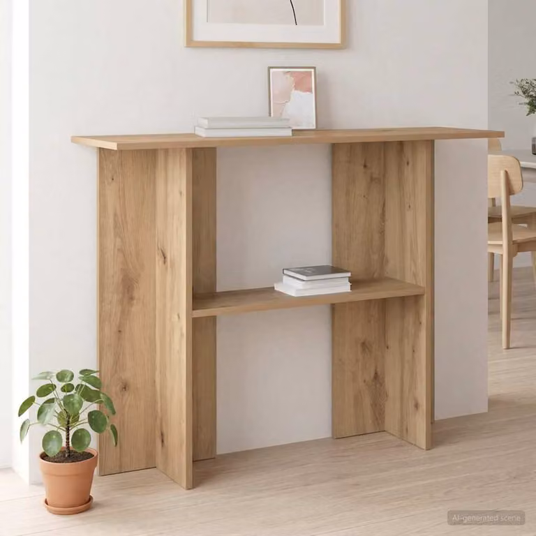 vidaXL Tavolo consolle moderno in legno marrone L: 100 cm, P: 30 cm, H: 75 cm