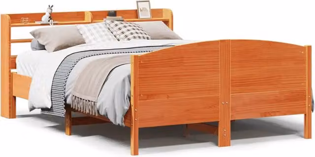 Letto matrimoniale | Letto per adulti | Letto senza Materasso Marrone Cera 160x200 cm in Legno di Pino