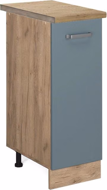 Armadio cucina dispensa alto R-Line Grigio-blu/Rovere dorato 30 cm, PL Rovere Vicco