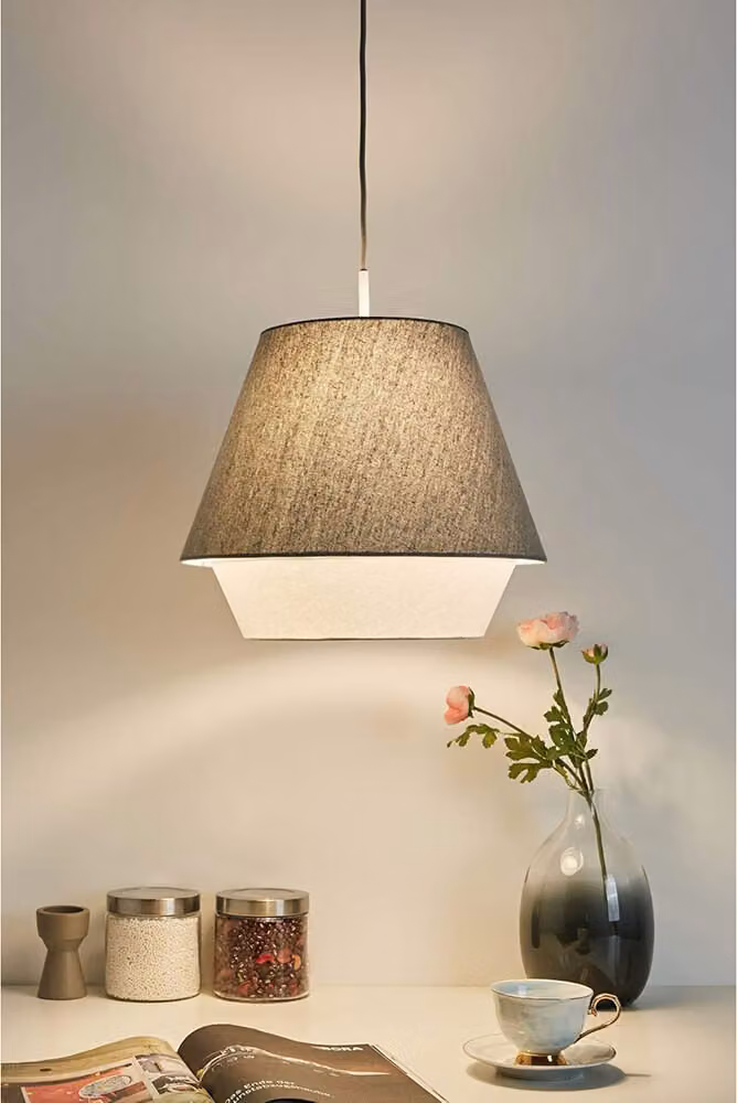 48093 Pauleen Noble Delight lampada a sospensione max20W E27 tessuto grigio