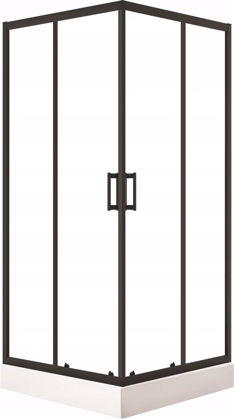 Adgo Bresso Doccia Cabina doccia Parete doccia Doccia completa Quadrata 90X90 Con piatto doccia nero