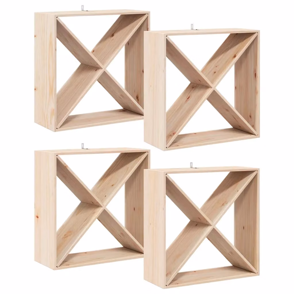 Portabottiglie vidaXL in pino massello naturale, L 62 cm x P 25 cm x H 62 cm – 2