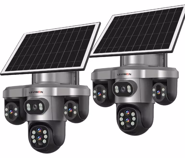 Telecamera di sicurezza, angolo di visione a 360°, zoom ottico 10x, confezione da 2 telecamere WiFi da 20MP con zoom 10x