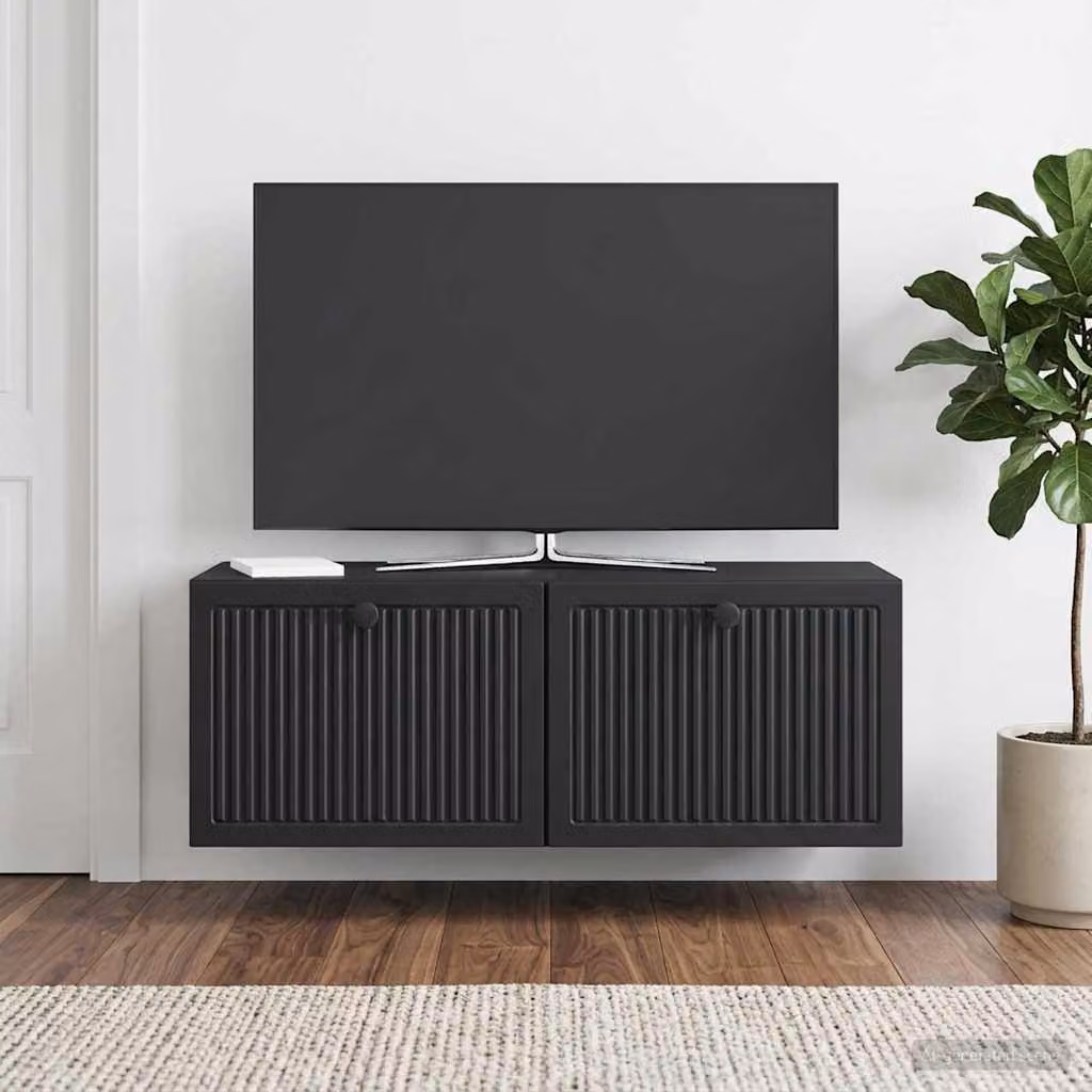 vidaXL Mobile Porta TV da Muro Moderno Nero L: 78,5 cm, P: 31 cm, H: 30 cm