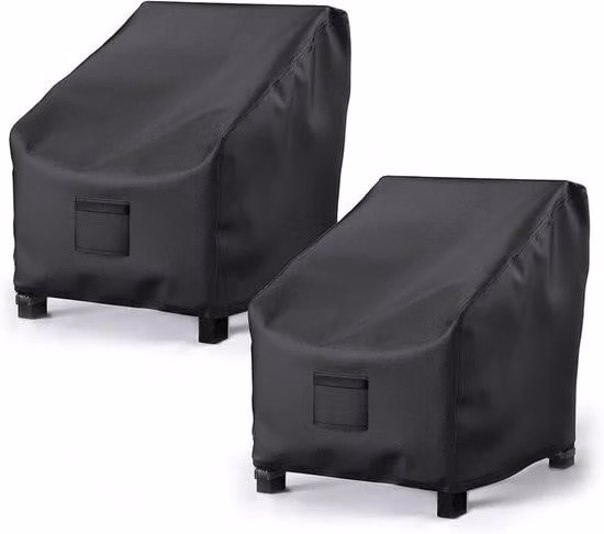 Coperture protettive per sedie da giardino - Impermeabili - Traspiranti - 97x79x74 cm - nere