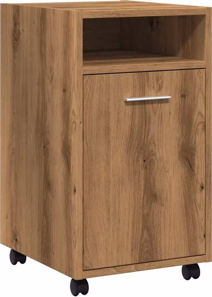 Armadio con Ruote Rovere Artigianale 33x38x60 cm in Truciolato