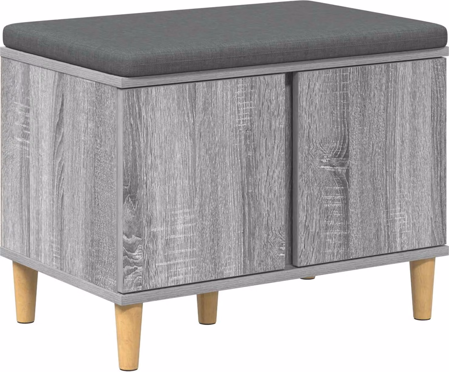 Panca per ingresso con cuscino Sonoma grigia 60 x 38 x 46 cm