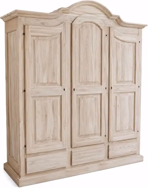 Armadio classico in legno di pino con 3 ante e 3 cassetti Mobili 2G colore marrone L: 185 cm, P: 62 cm, H: 220 cm – 2