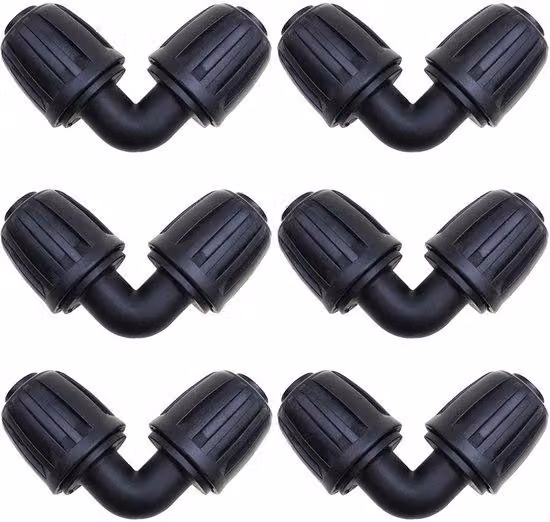 Adattatori per tubi da 1/2 pollice per statuine da giardino - confezione da 6 pezzi - colore nero - montaggio semplice - compatibili con i sistemi di irrigazione a goccia