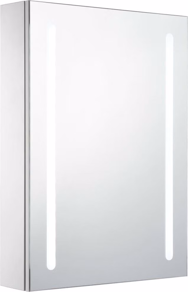 Armadietto Bagno con Specchio e LED 50x13x70 cm