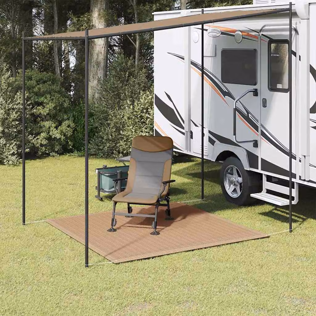 Tappeto da esterno vidaXL moderno in polipropilene, Grigio Talpa, L 200 x P 200 cm