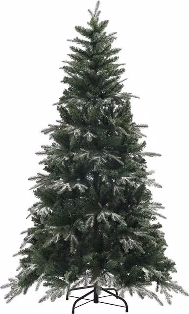 Albero di Natale innevato HOMCOM con 850 rami in plastica e acciaio, Verde, Ø 110 x H 180 cm