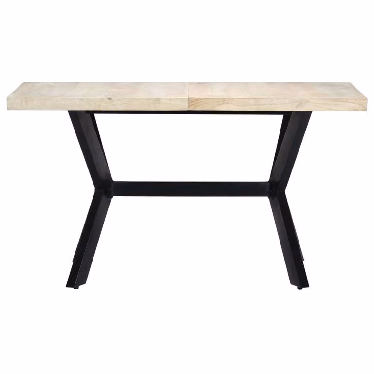 vidaXL Tavolo da pranzo 140 x 70 x 75 cm in legno massiccio di mango sbiancato
