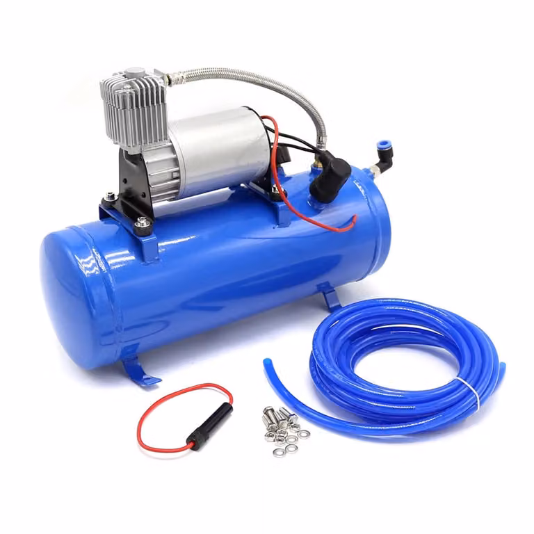 Compressore d'aria, design compatto, gonfiaggio rapido, capacità di 6 litri, colore blu