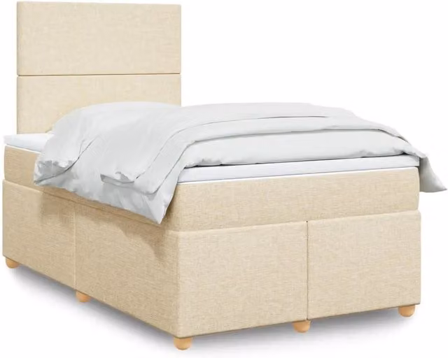 Letto Ibrido Moderno vidaXL con Struttura in Legno di Pino e Materasso Beige e Bianco L/P/H: 120 x 200 cm