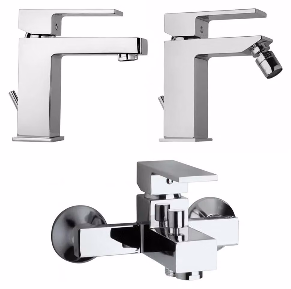 Set completo rubinetteria bagno lavabo+bidet+gruppo vasca | Infinity