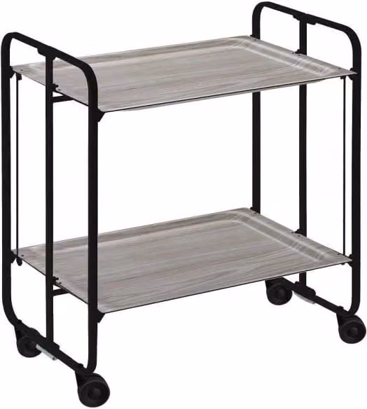 Carrello da cucina moderno Don Hierro nero con 2 ripiani in metallo e plastica L/P/H: 72 x 43 x 66 cm – 1