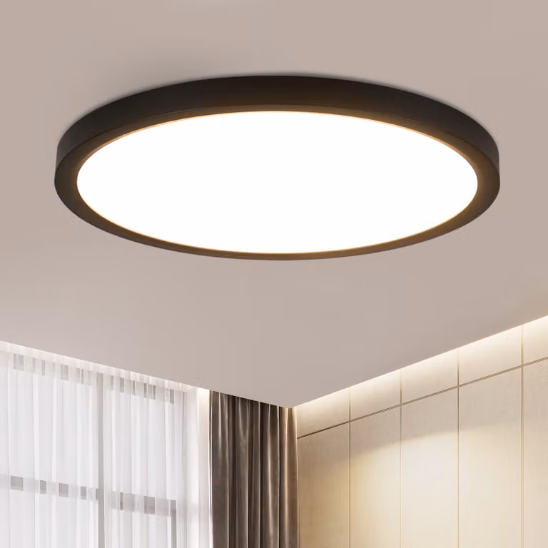 ZMH lampada da soffitto LED bagno - Ø30cm lampada bagno nero lampada cucina rotonda camera da letto illuminazione a soffitto 24W lampada corridoio 3000K lampada bagno cucina corridoio