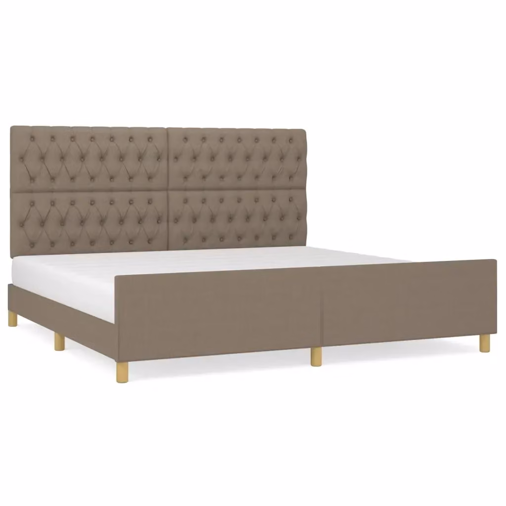Letto con testiera vidaXL in tessuto grigio con struttura in legno di larice L: 200 cm, P: 200 cm, H: 203 cm – 2