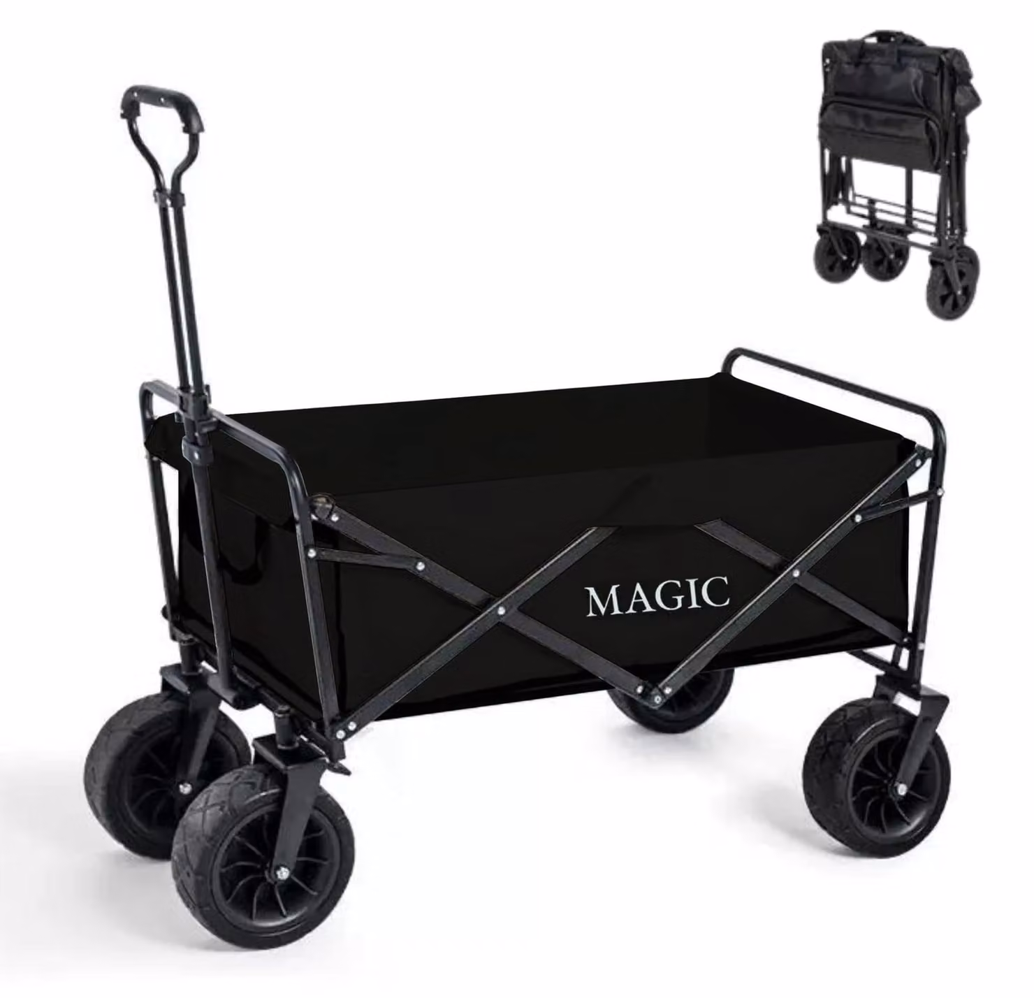 Carrello pieghevole per la spiaggia con maniglia regolabile