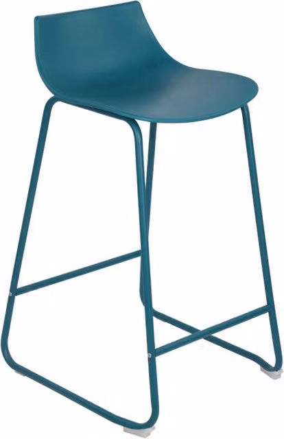 Set di 2 Sgabelli Derek Casa Collection con Seduta in PP Blu Avio