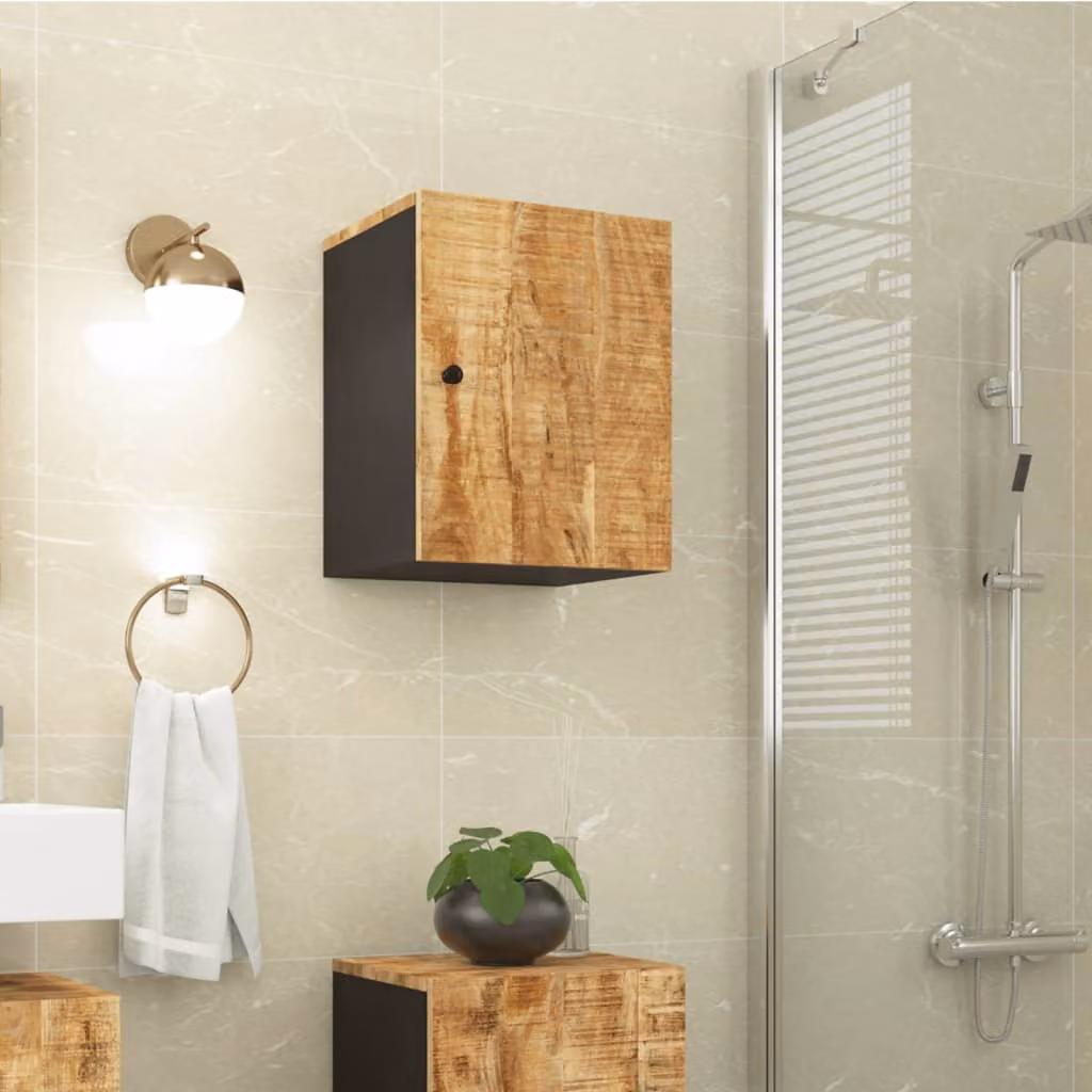 Mobile da bagno a parete vidaXL in legno di mango marrone L: 38 cm, P: 33 cm, H: 48 cm