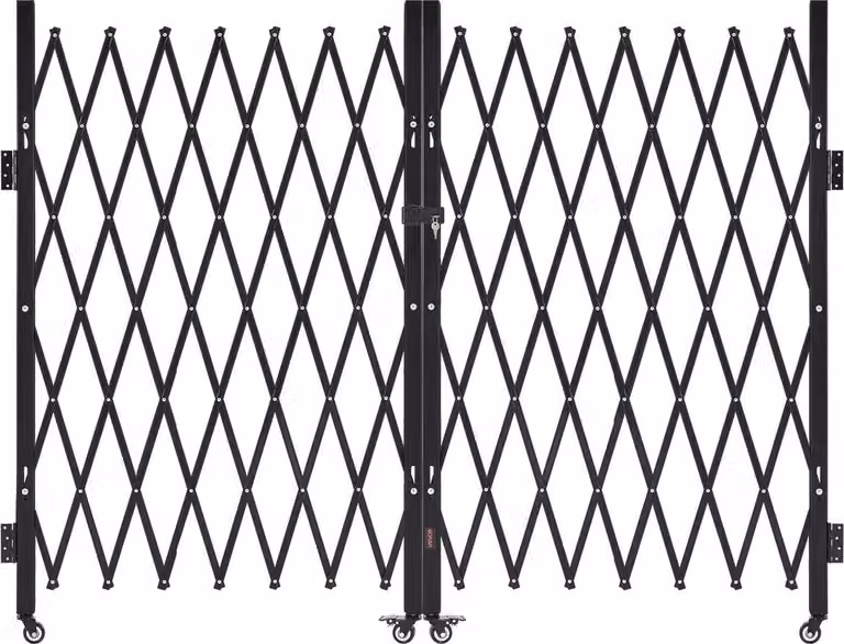 Cancello di sicurezza pieghevole doppio con chiusura a forbice 145,67 x 63,19 pollici (LxA)